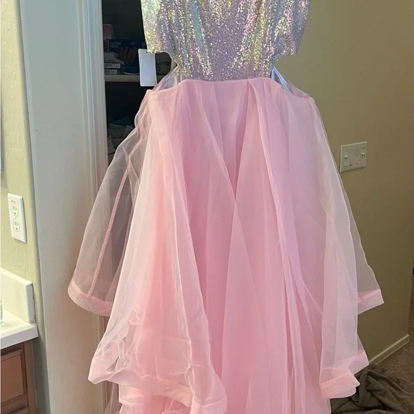 Pink Sequin Bodice Gown - Picture 2 of 3